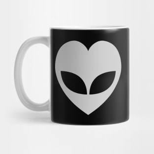 Grey Alien Love Heart Mug